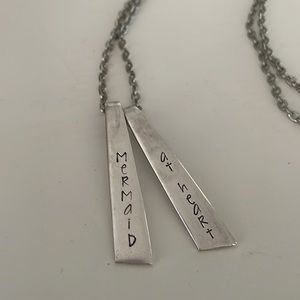 Silver Mermaid at Heart Necklace